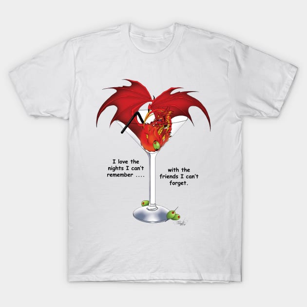 Martini Dragon T-Shirt by tigressdragon